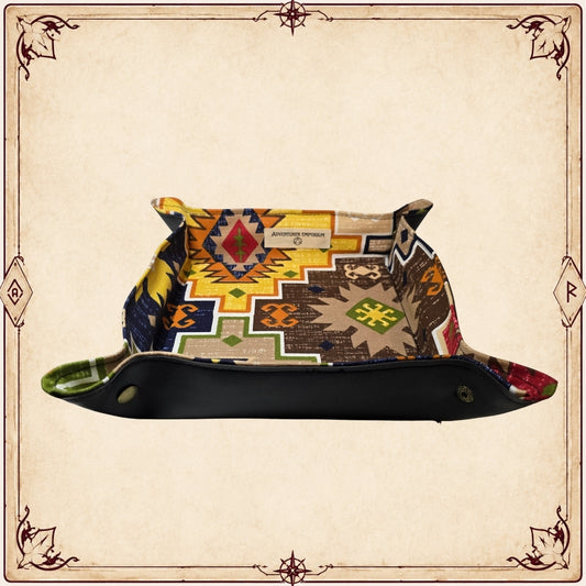 Etnik Desenli El Yapımı Dice Tray
