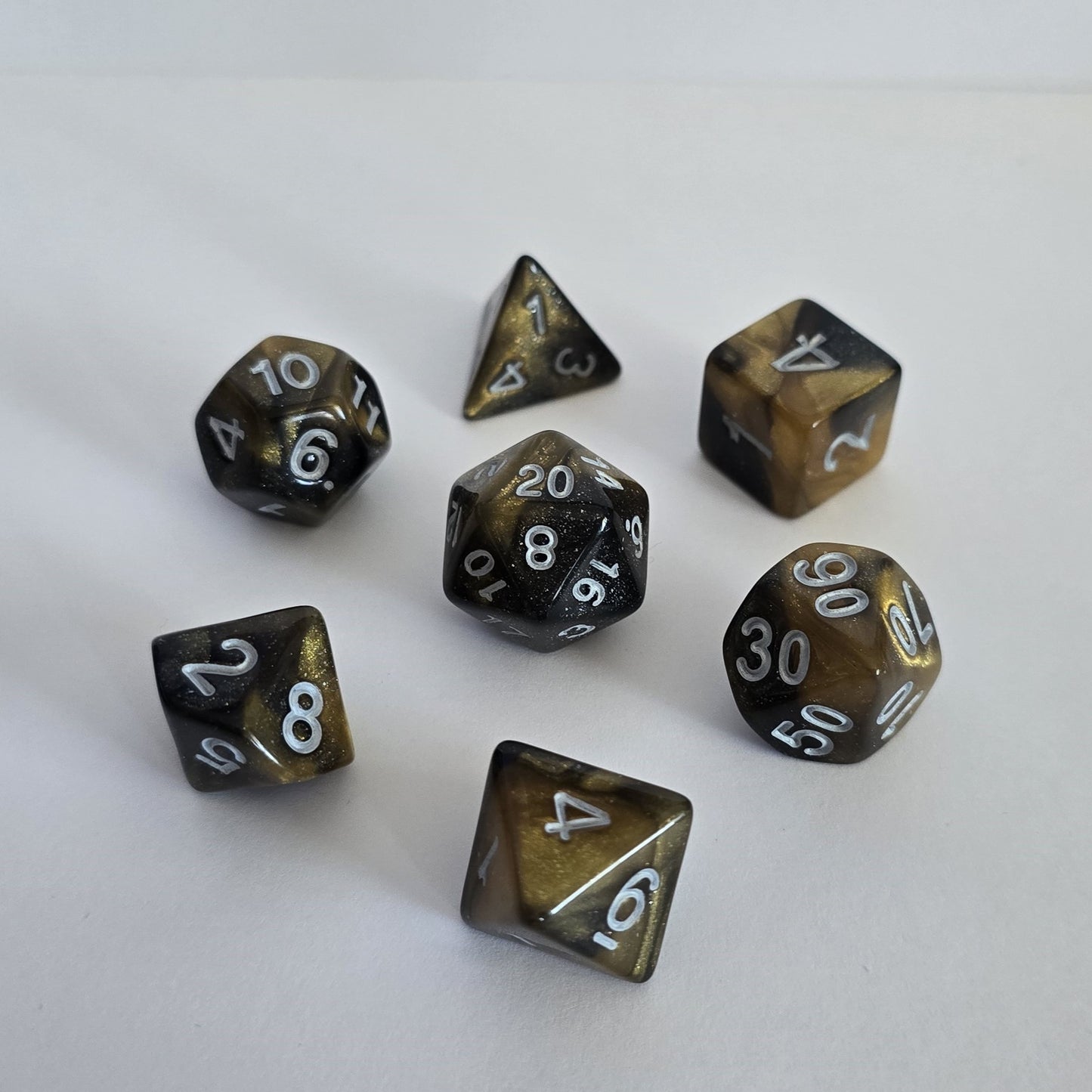 Obsidian Gold FRP Zar Seti – DND, RPG Dice Set