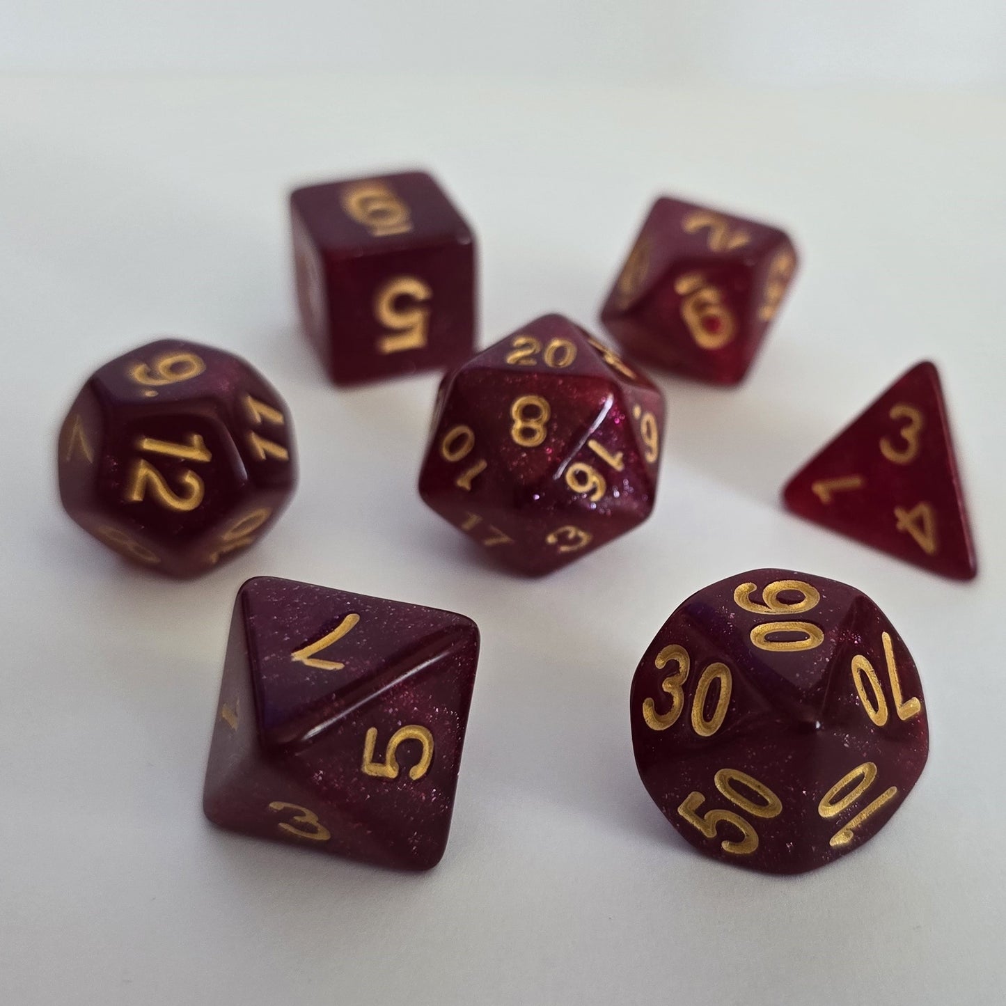 Crimson Velvet FRP Zar Seti – DND, RPG Dice Set