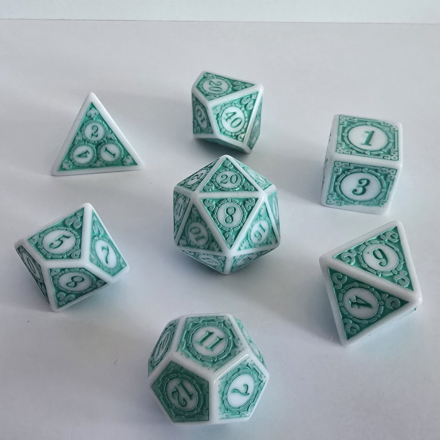 Seafoam Relic FRP Zar Seti – DND, RPG Dice Set