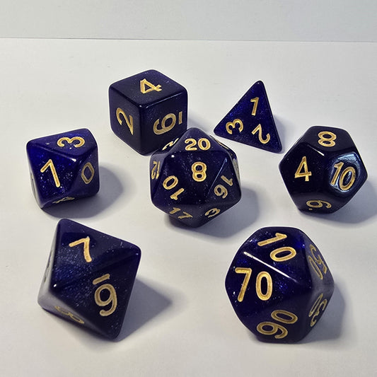 Midnight Sapphire FRP Zar Seti – DND, RPG Dice Set