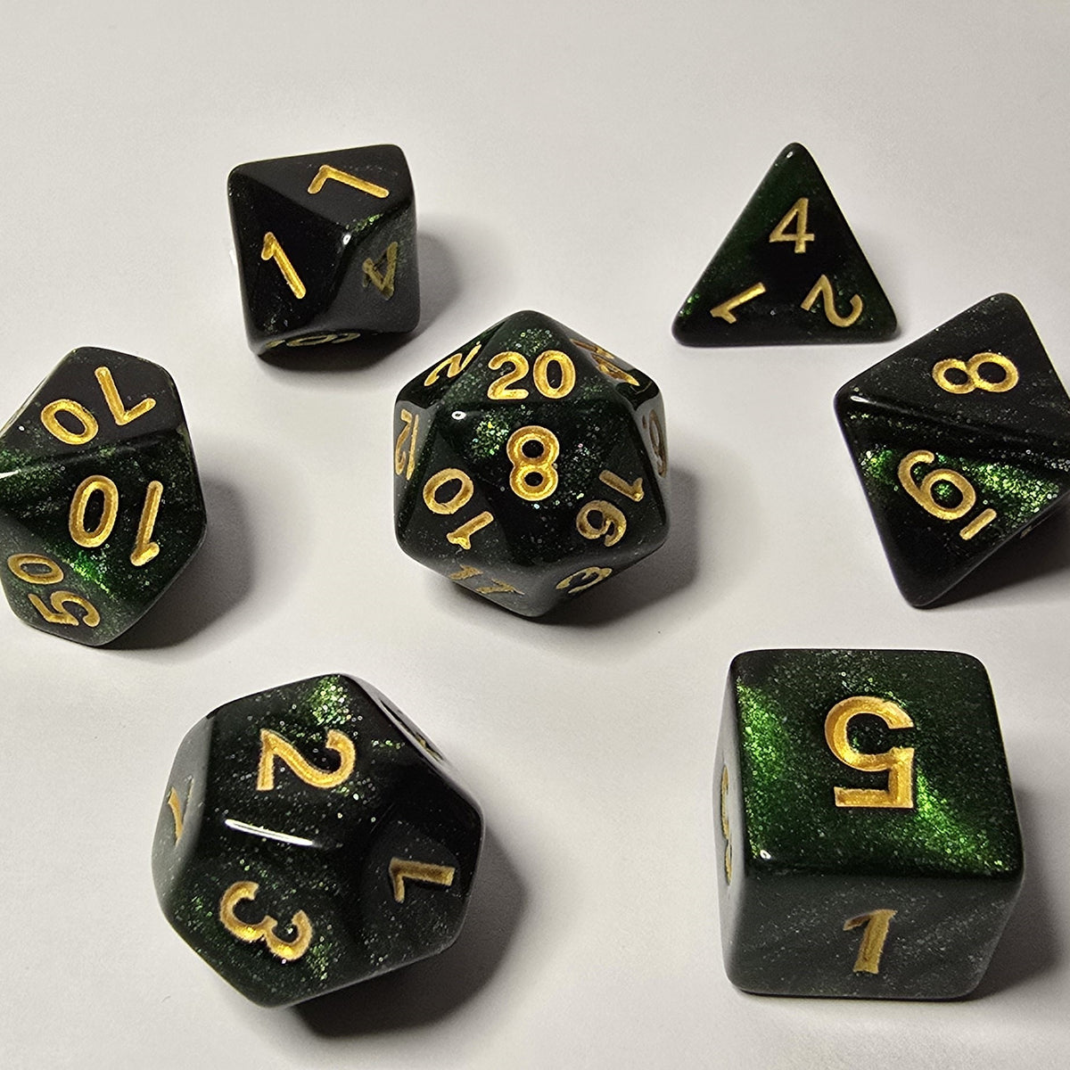 Emerald Shadow Zar Seti – DND, RPG Dice Seti