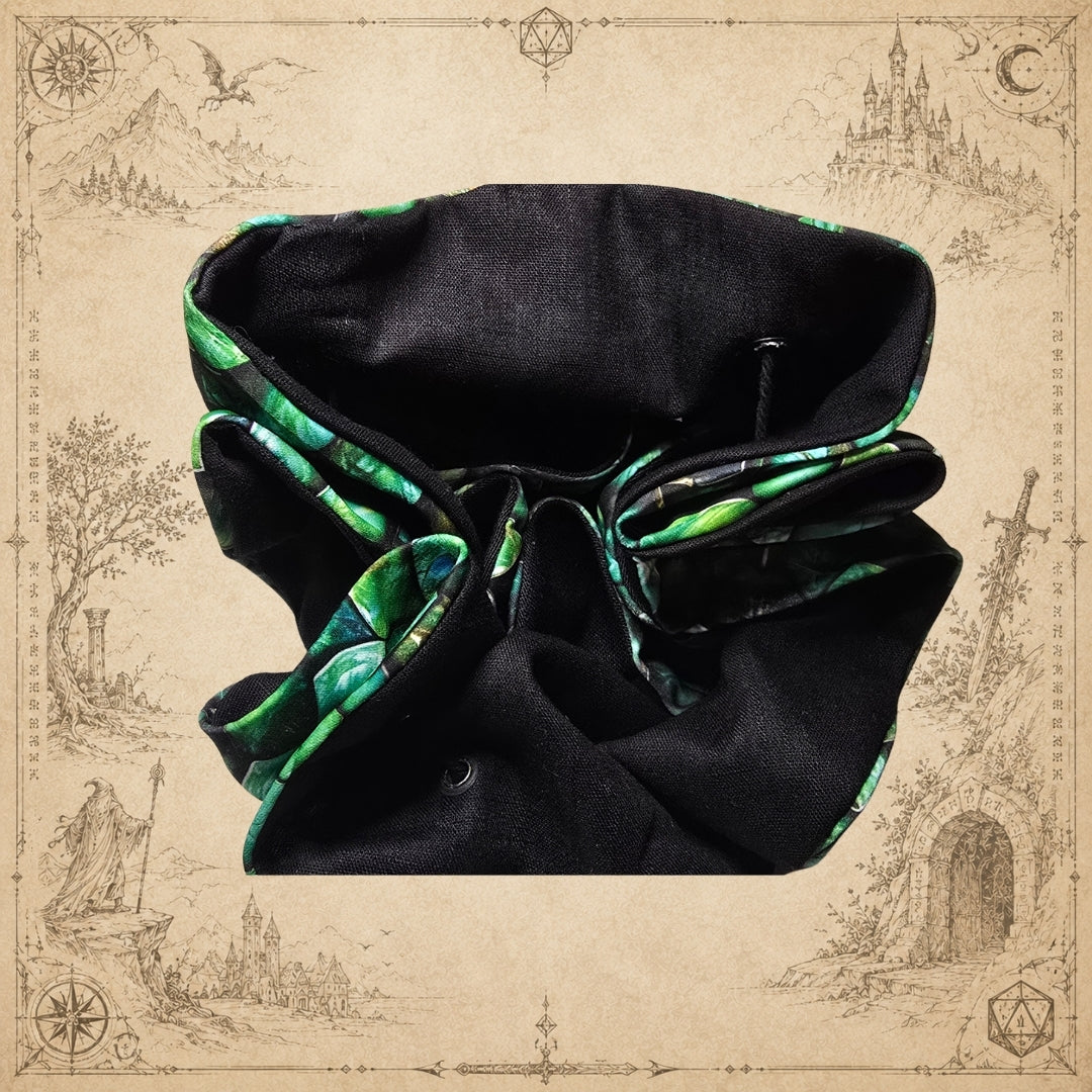 Dragon Scale Dice Bag – Emerald Bölmeli Zar Kesesi
