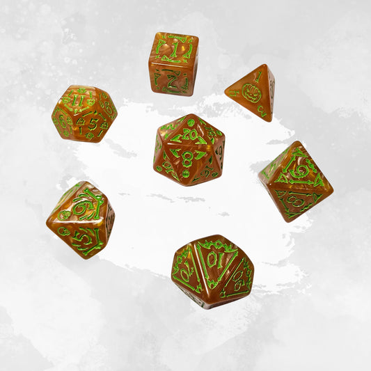 Pumpkin Hex Frp Zar Seti – DND, RPG Dice Set