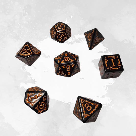 Halloween Pumpkin Frp Dice Set - DND, RPG Zar Seti