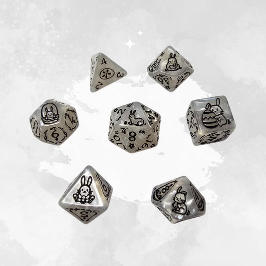 Snow Bunny Frp Zar Seti - DND, RPG Dice Set