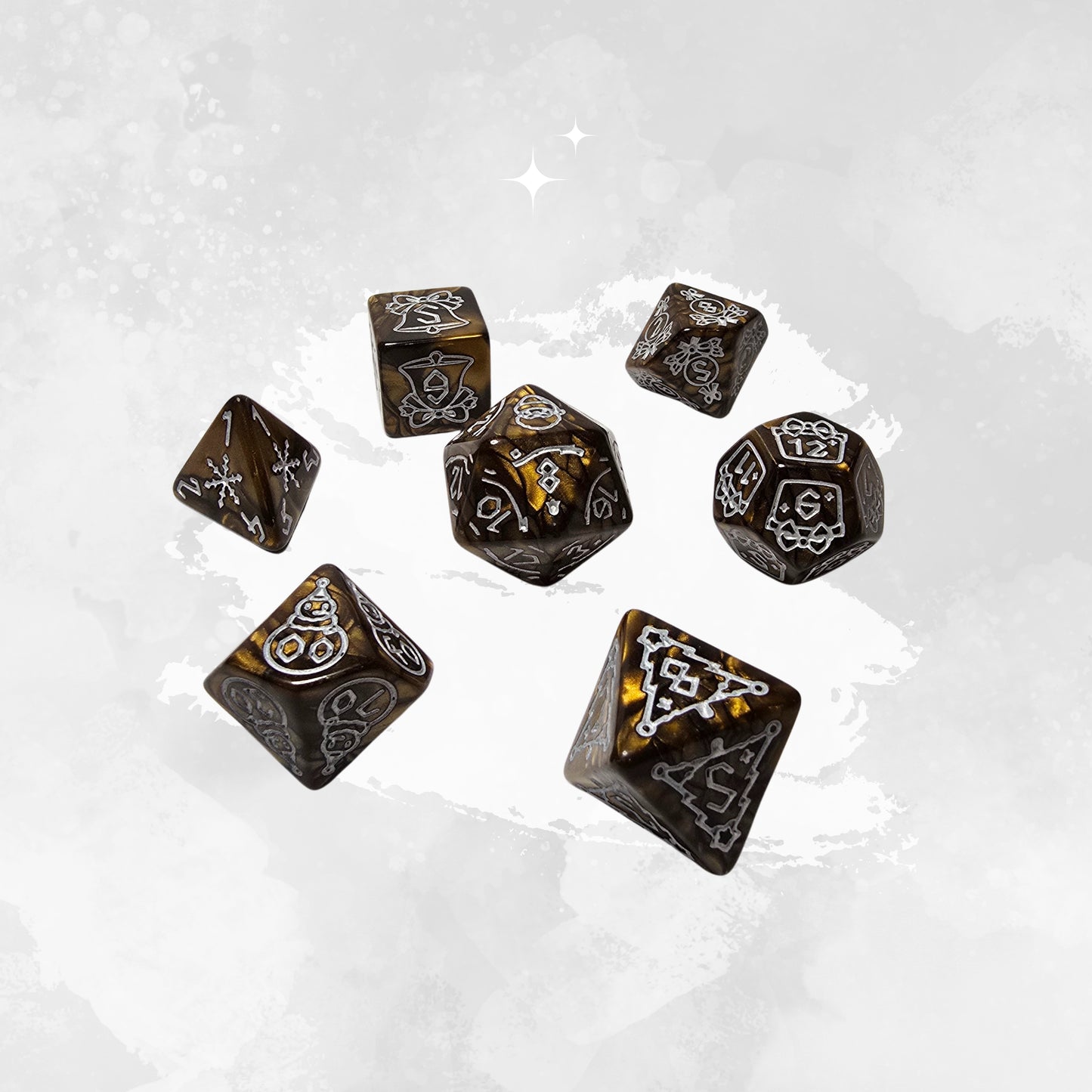 Gilded Winter Frp Zar Seti - DND, RPG Dice Set