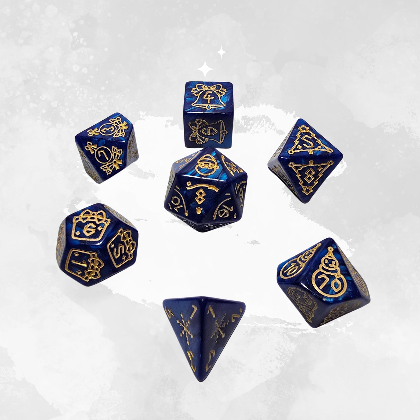Gilded Midnight Frp Zar Seti – DND, RPG Dice Set