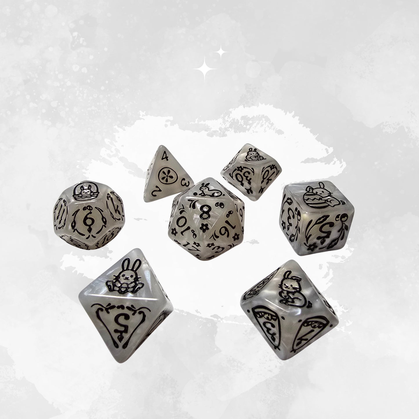 Snow Bunny Frp Zar Seti - DND, RPG Dice Set