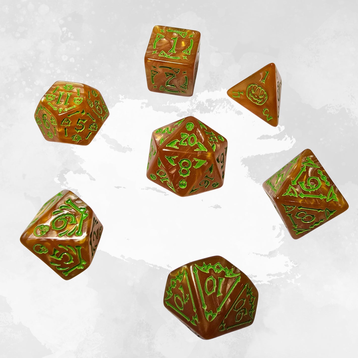 Pumpkin Hex Frp Zar Seti – DND, RPG Dice Set