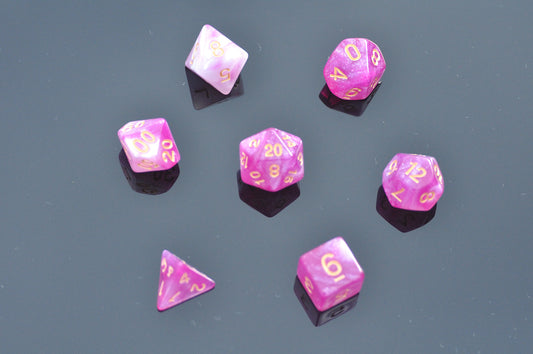 Frosted Bloom Dice Set DnD FRP RPG Zar Seti