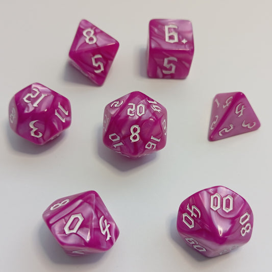 Mor İnci Zar Seti - DND, RPG ve FRP Masaüstü Oyun Zarları
