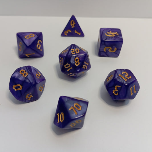 Mor Kristal Zar Seti - DND, RPG ve FRP Masaüstü Oyun Zarları