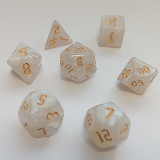 Runik İnci Zar Seti - DND, RPG ve FRP Masaüstü Oyun Zarları