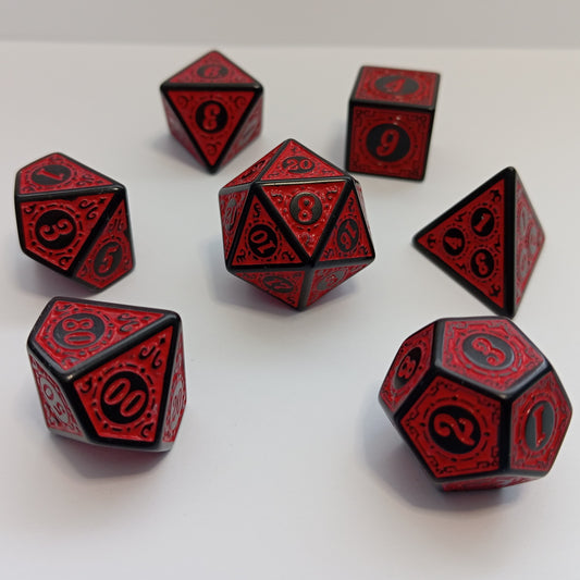 Kanlı Rünler Zar Seti - DND, RPG ve FRP Masaüstü Oyun Zarları
