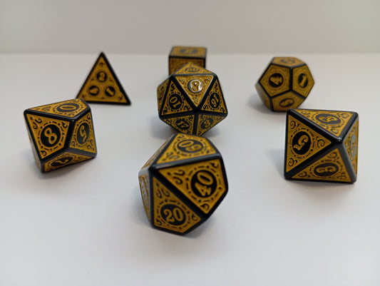 Altın Rünler Zar Seti - DND, RPG ve FRP Masaüstü Oyun Zarları