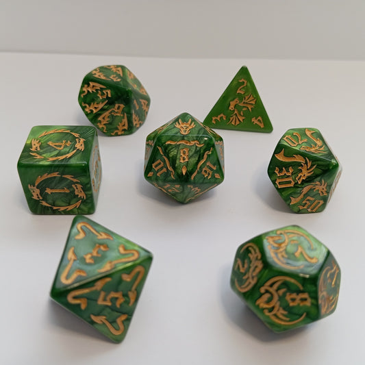 Zümrüt Ejderha Zar Seti - DND, RPG ve Masaüstü Oyun Zarları