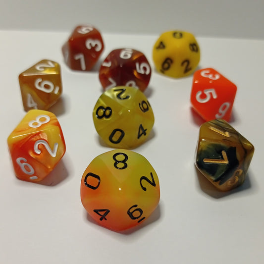 Güneş Kehanetleri - 9’lu d10 Zar Seti - DND, RPG ve Masaüstü Oyun Zarları