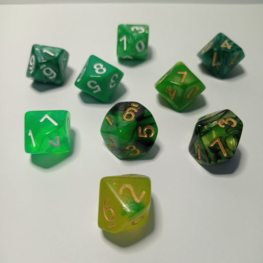 Doğa Kehanetleri - 9’lu d10 Zar Seti - DND, RPG ve Masaüstü Oyun Zarları