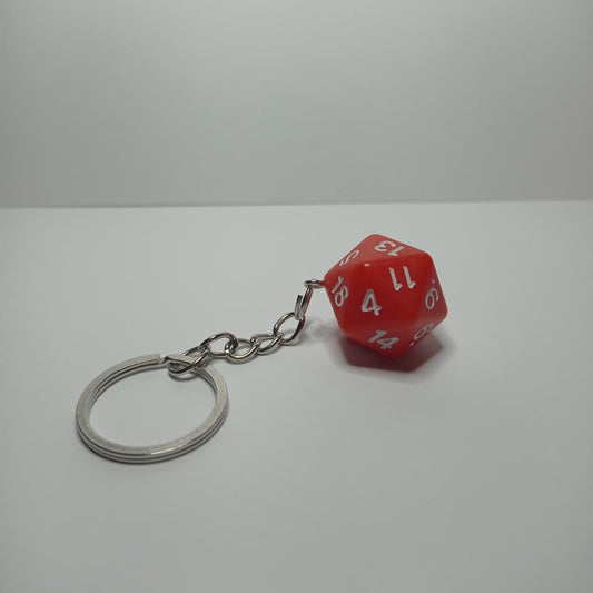 Kırmızı d20 Zar Anahtarlık