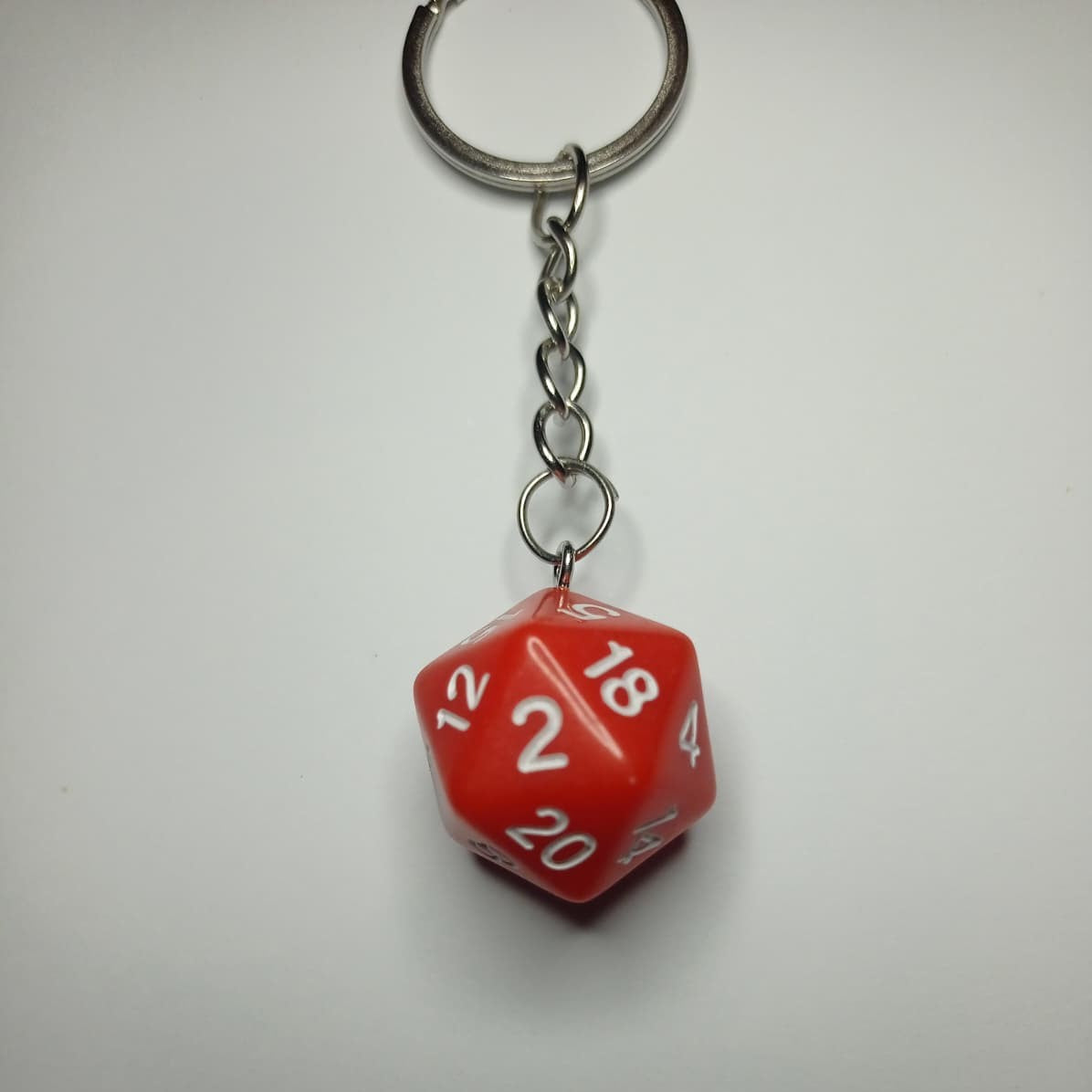 Kırmızı d20 Zar Anahtarlık