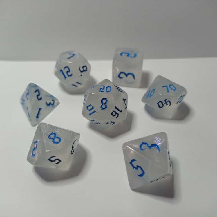 Glacial Glow Zar Seti - DND, RPG ve Masaüstü Oyun Zarları