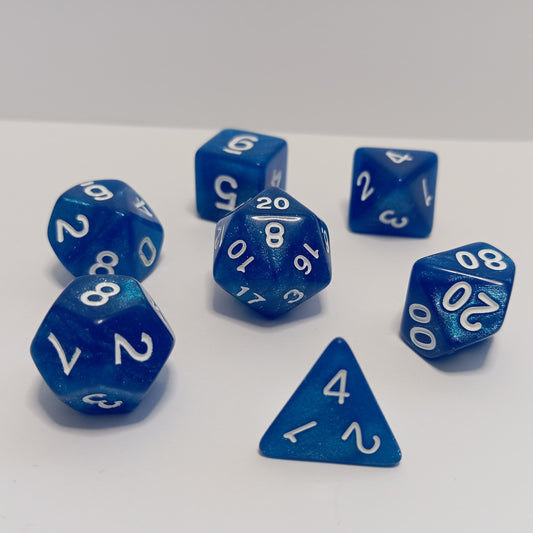 Safir Işıltısı Zar Seti - FRP, RPG ve DND Masaüstü Oyun Zarları