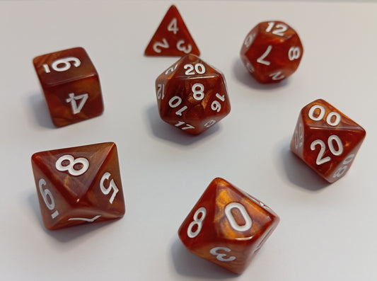 Kahve Sedefi Zar Seti - DND, RPG ve FRP Masaüstü Oyun Zarları