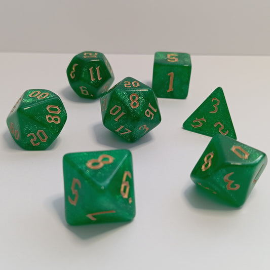 Yeşil Büyü Zar Seti - DND, RPG ve FRP Masaüstü Oyun Zarları