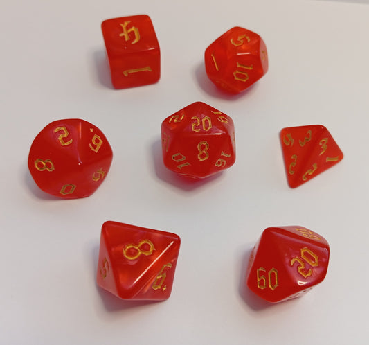 Runik Alev Zar Seti - DND, RPG ve FRP Masaüstü Oyun Zarları