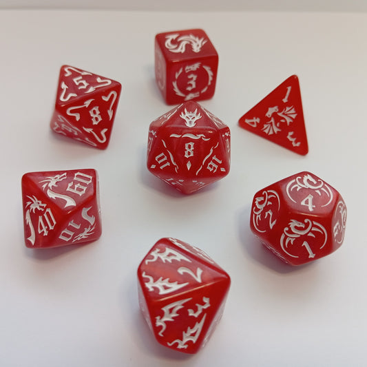 Alev Ejderhası Zar Seti - DND, RPG ve FRP Masaüstü Oyun Zarları