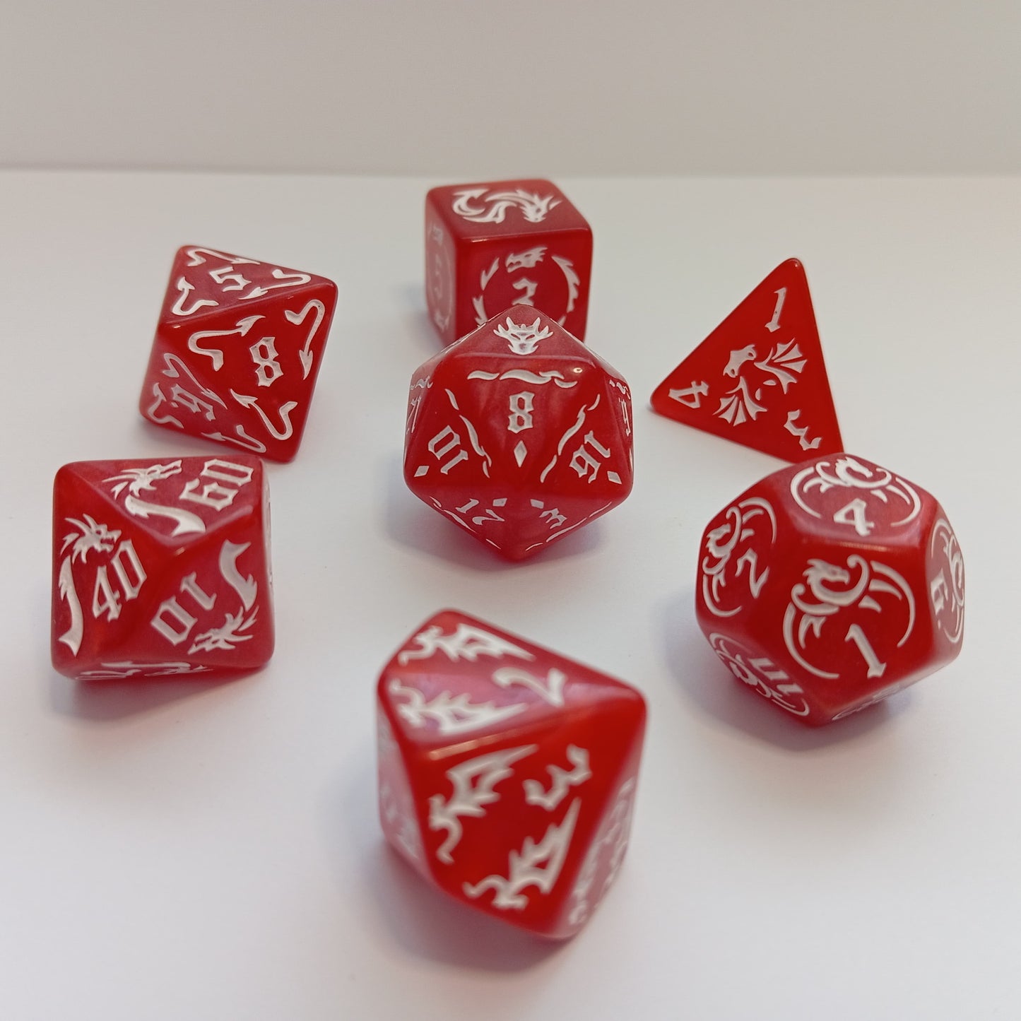 Alev Ejderhası Zar Seti - DND, RPG ve FRP Masaüstü Oyun Zarları