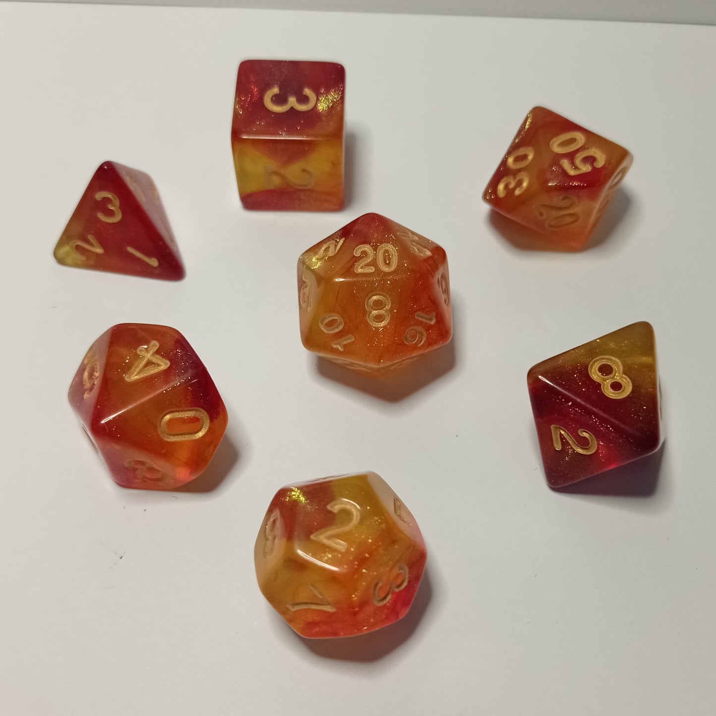 Ateşin Dansı Zar Seti - DND, RPG ve Masaüstü Oyun Zarları