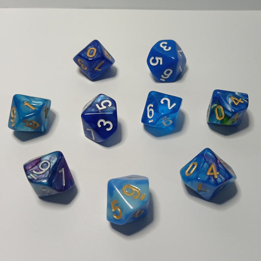 Okyanus Kehanetleri - 9’lu d10 Zar Seti - DND, RPG ve Masaüstü Oyun Zarları