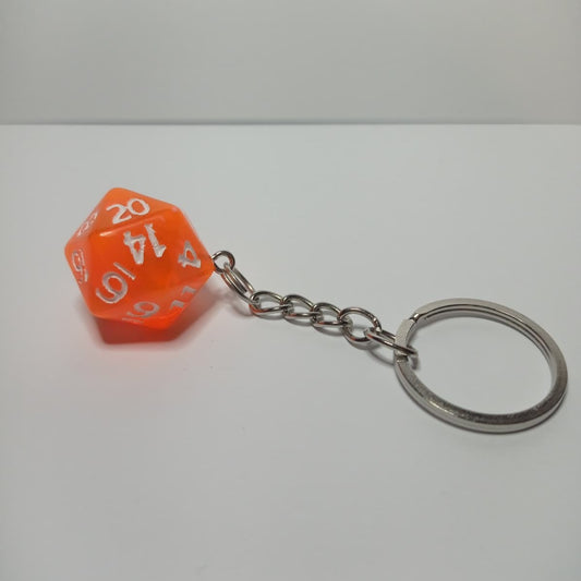 Turuncu D20 Zar Anahtarlık