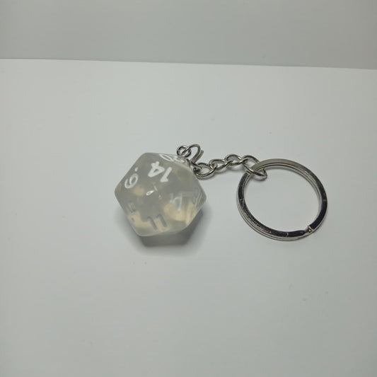 Şeffaf D20 Zar Anahtarlık