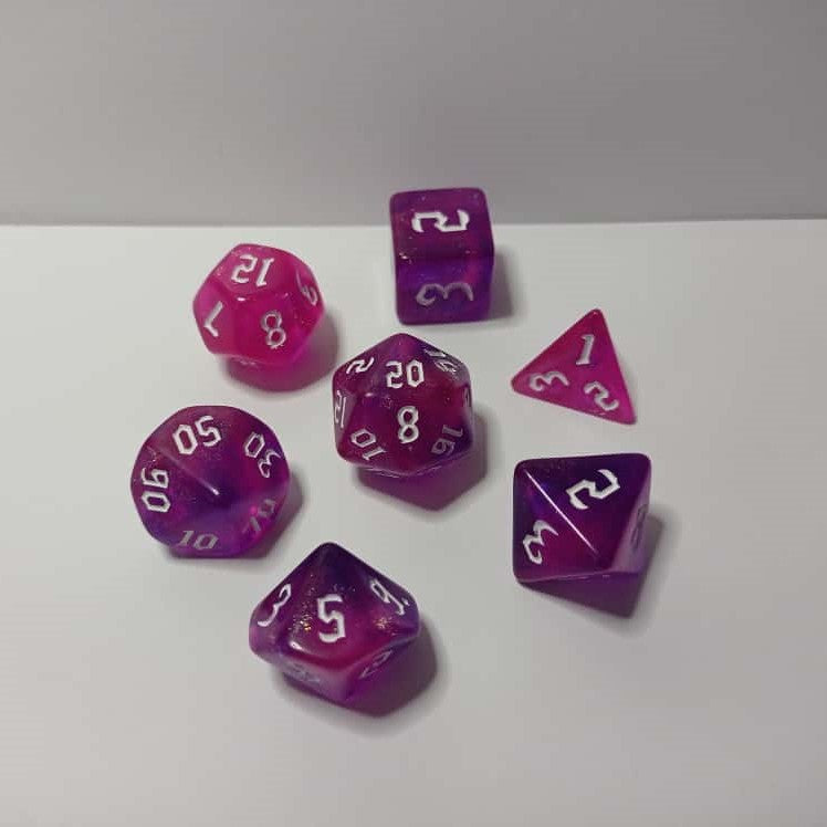 Amethyst Glow Zar Seti - DND, RPG ve Masaüstü Oyun Zarları