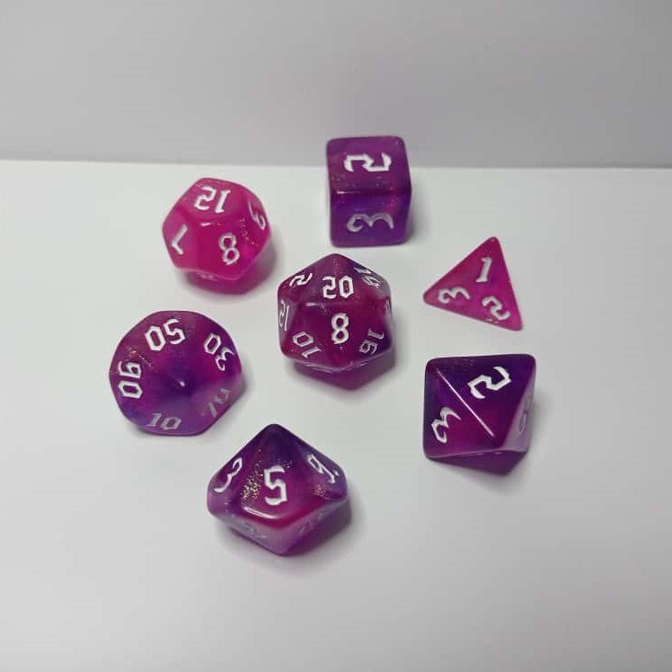 Amethyst Glow Zar Seti - DND, RPG ve Masaüstü Oyun Zarları