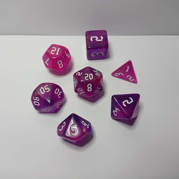 Amethyst Glow Zar Seti - DND, RPG ve Masaüstü Oyun Zarları