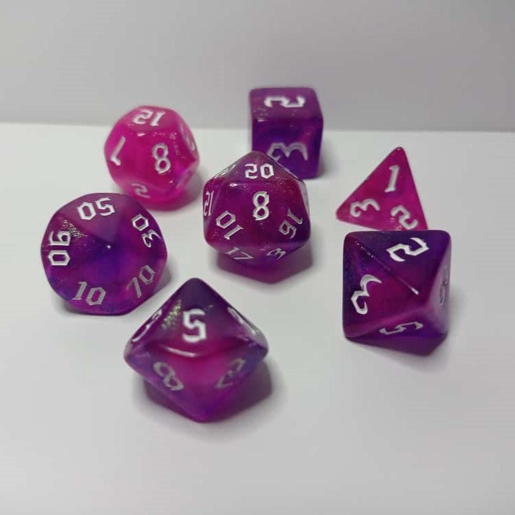 Amethyst Glow Zar Seti - DND, RPG ve Masaüstü Oyun Zarları