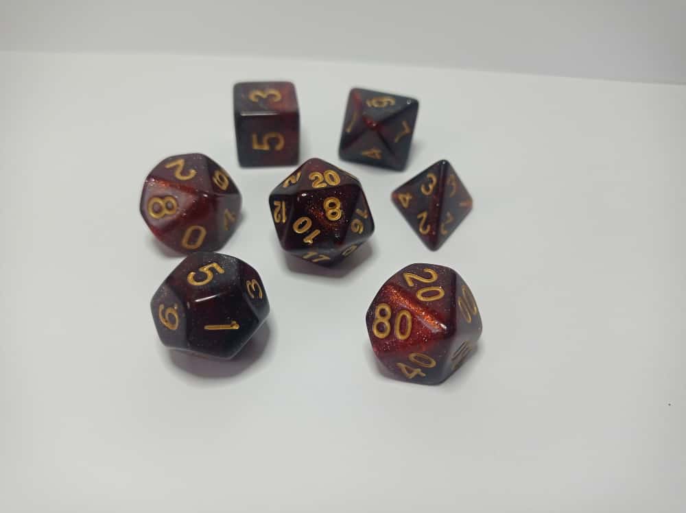 Blood Obsidian Zar Seti - DND, RPG ve Masaüstü Oyun Zarları