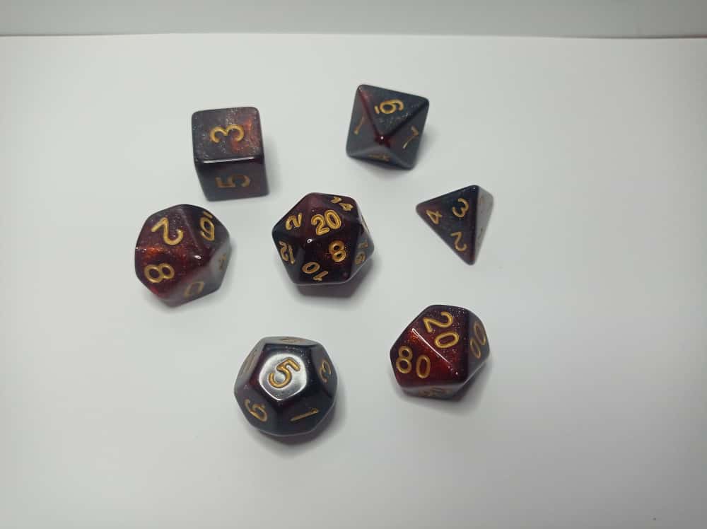 Blood Obsidian Zar Seti - DND, RPG ve Masaüstü Oyun Zarları