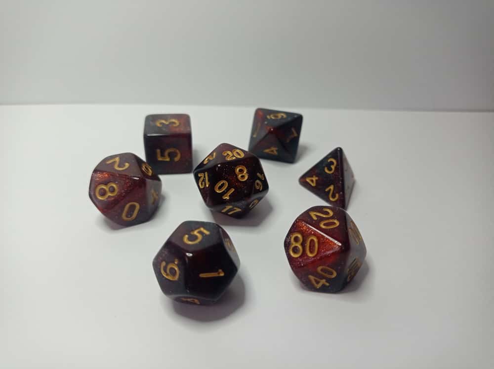 Blood Obsidian Zar Seti - DND, RPG ve Masaüstü Oyun Zarları