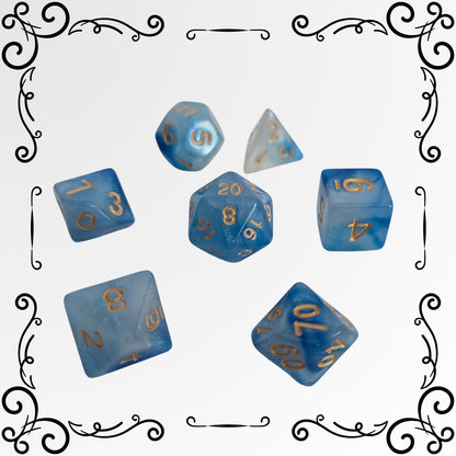 Azure Tide FRP Zar Seti – DND, RPG Dice Set