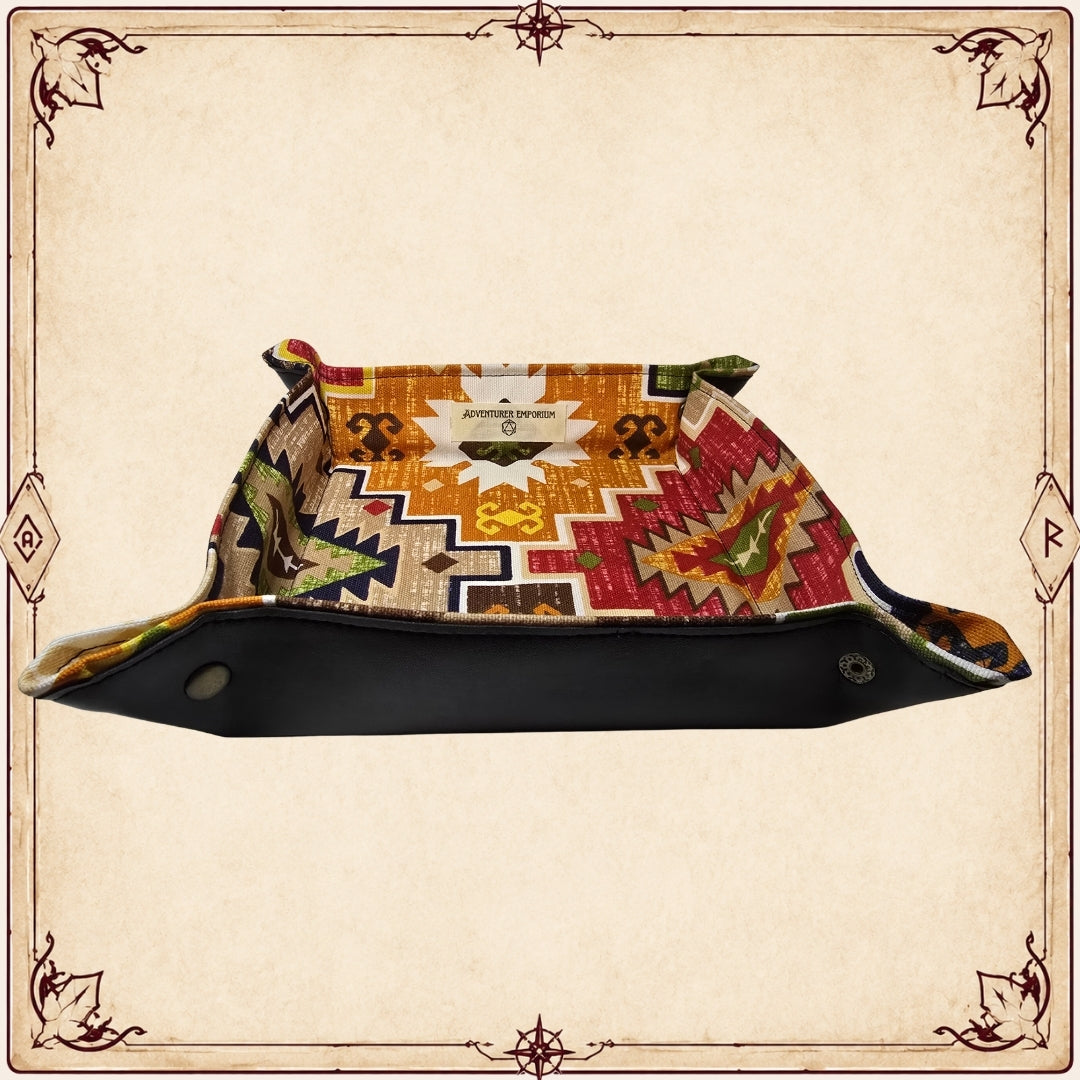 Etnik Desenli El Yapımı Dice Tray