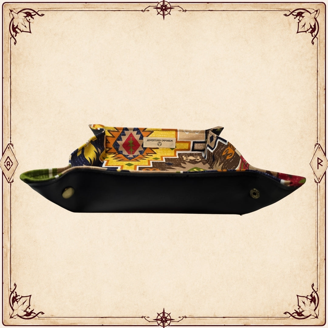 Etnik Desenli El Yapımı Dice Tray