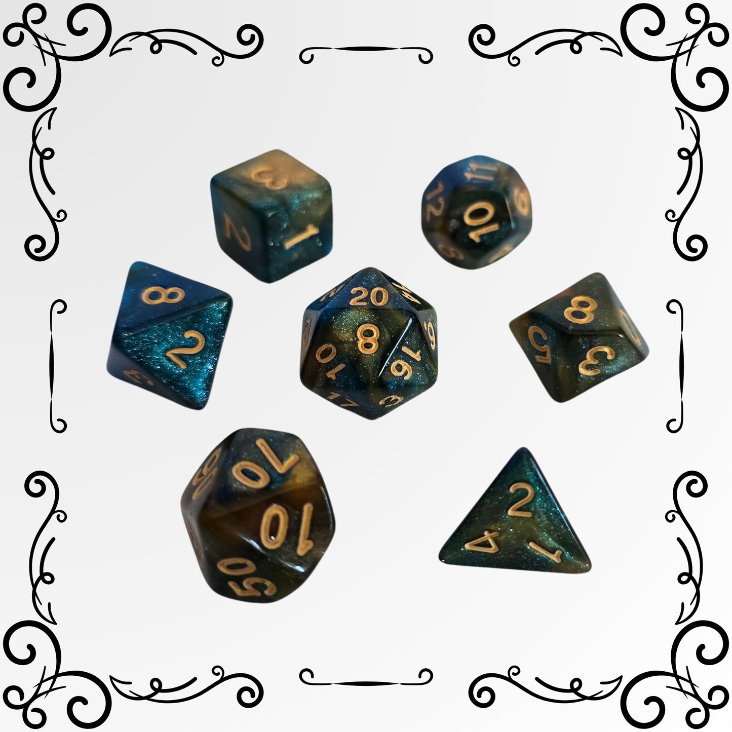 Aurora Depths FRP Zar Seti – DND, RPG Dice Set