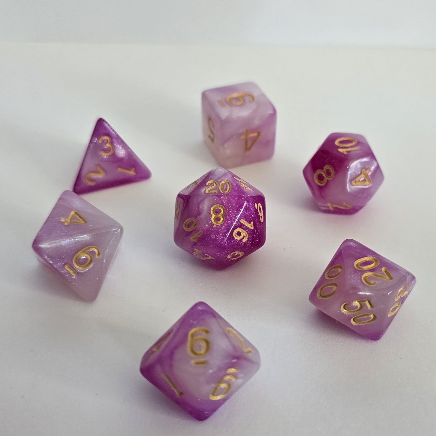Sakura Bloom FRP Zar Seti – DND, RPG Dice Set 🌸