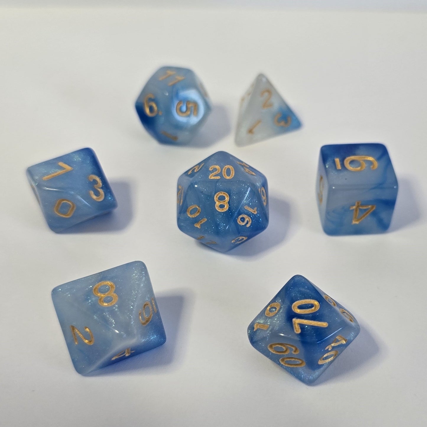 Azure Tide FRP Zar Seti – DND, RPG Dice Set