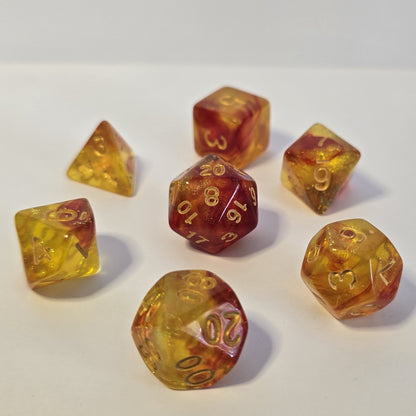 Amber Ember FRP Zar Seti – DND, RPG Dice Set 🔥